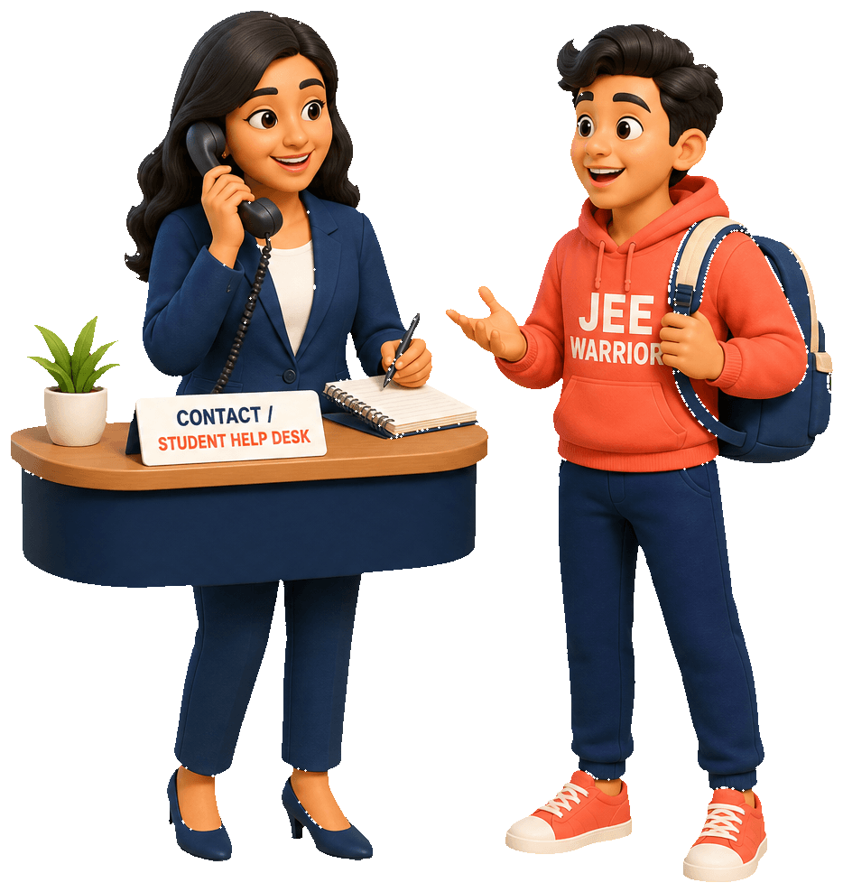 A counsellor helping a student at the Meritwala desk