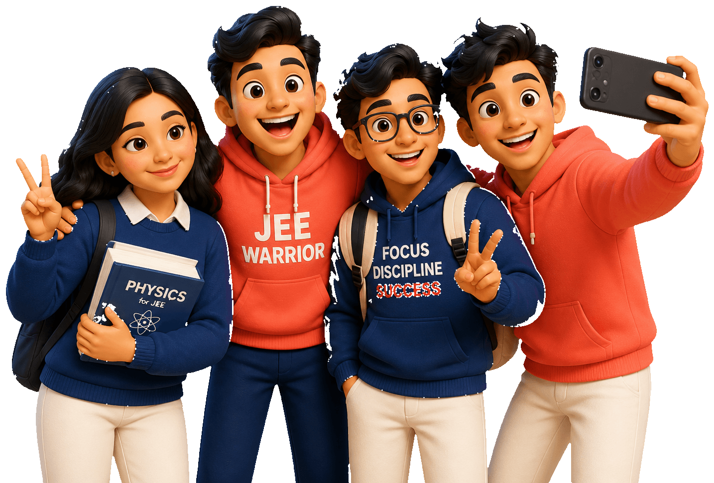 Students posing together after class