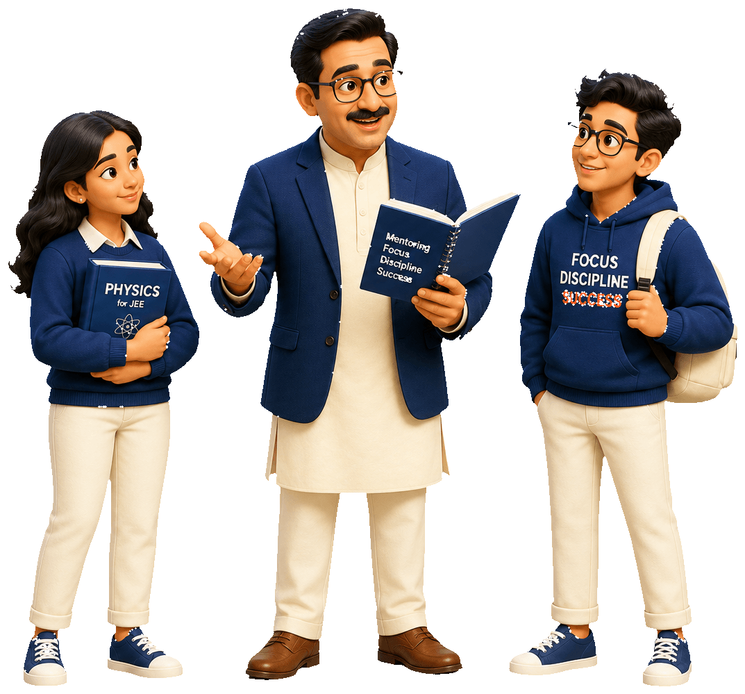 A Meritwala teacher explaining a lesson to two students